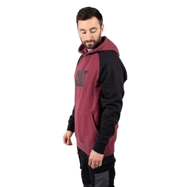 Caterpillar Raglan Cotton Men's Red Hoodie