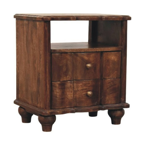 Artisan Furniture Solid Wood 2-Drawer Bedside with Open Shelf