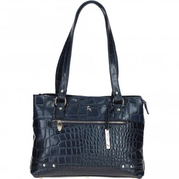 Ashwood 'Velutto Eleganza' Zip Mid Section Real Leather Shoulder Bag: 52234