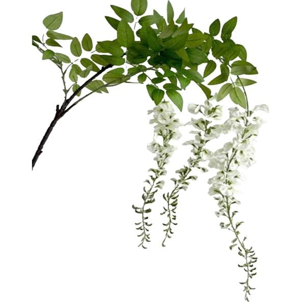 Hill Interiors Wisteria Spray Artificial Plant - White/Green - 