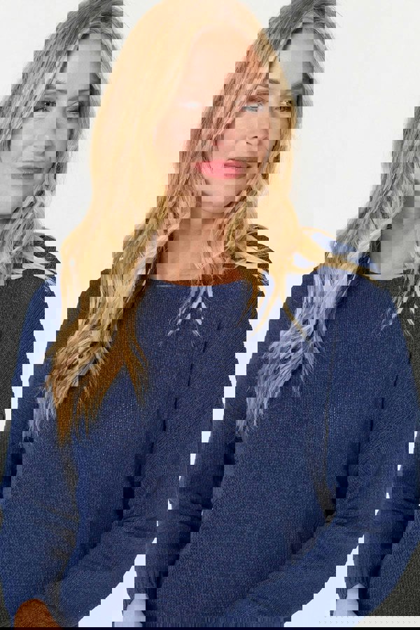 Navy | Relaxed Long Sleeve Drop Shoulder Jumper
