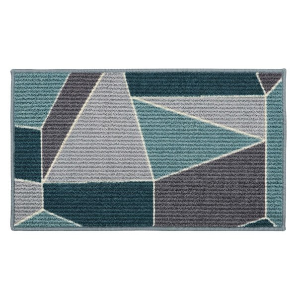 JVL Fiora Machine Washable Door Mat, 44x75cm, Duck Egg