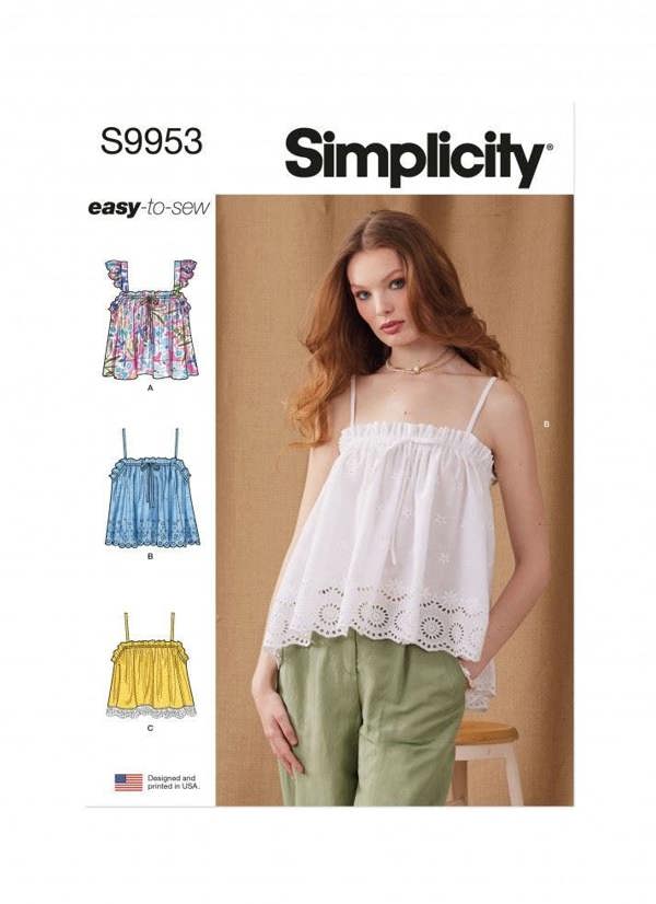 Simplicity Sewing Pattern 9953, Tops for Women, D5 (4-6-8-10-12) - Easy