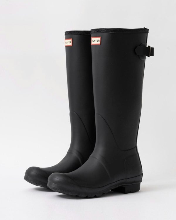 Hunter Original Tall Back Adjustable Womens Wellies - Black