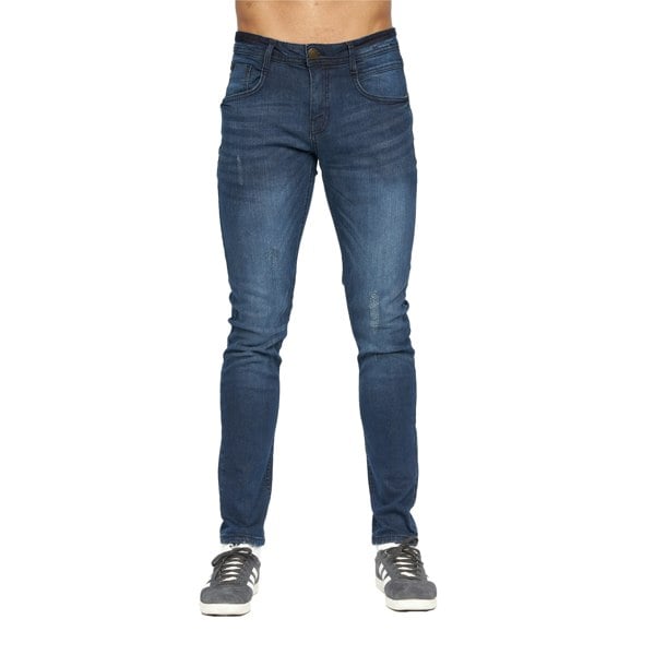 Duck and Cover Mens Tranfold Slim Jeans - Dark Wash