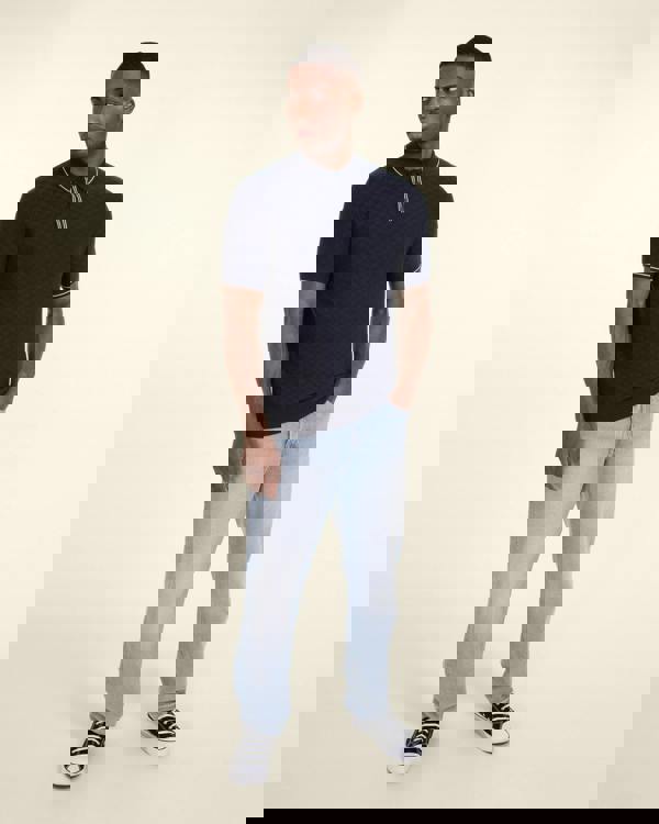 Larsson & Co Basket Weave Knitted Polo Shirt