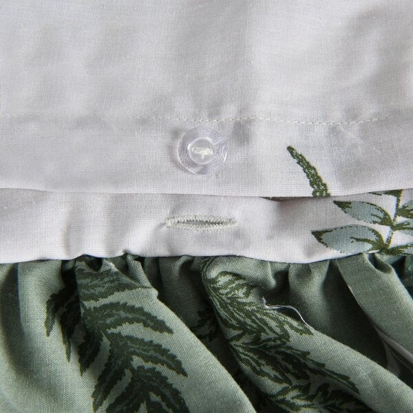 Smart Living Reversible Polycotton Fern Rouched Duvet Cover and Pillowcase Set