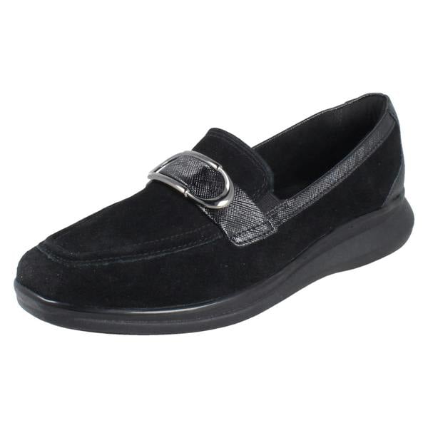Clarks Ladies Clarks Slip On Shoes Lynell Bay - Black - D