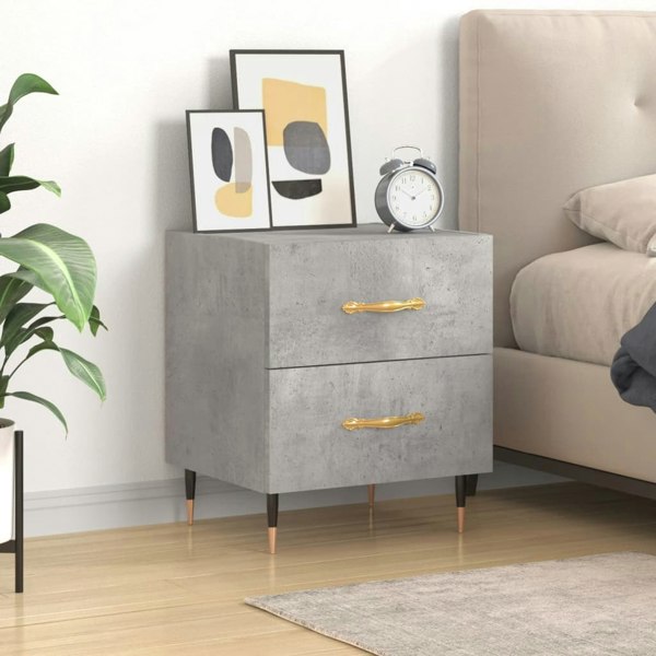 Berkfield Bedside Cabinet Concrete Grey 40x35x47.5 cm Engineered Wood