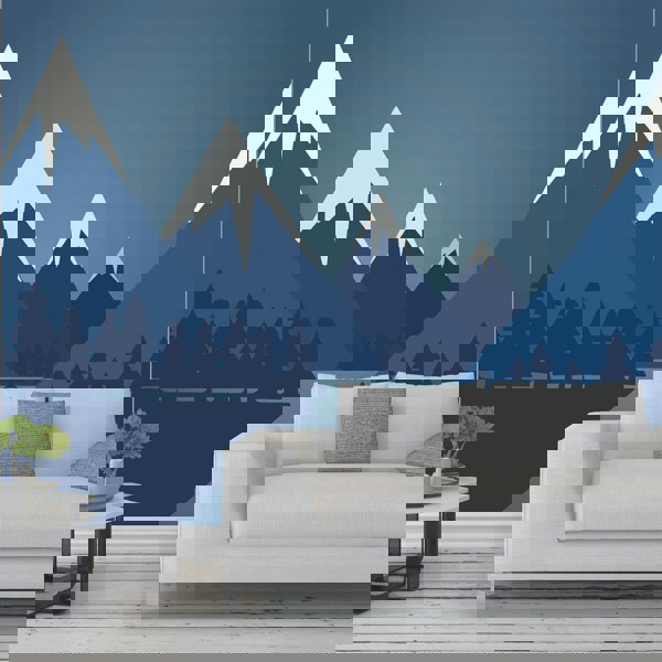 Origin Murals Snowy Mountain Valley Wall Mural