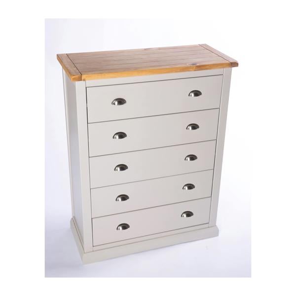 Cabinet Bits Loreo 5 Drawer Chest of Drawers Chrome Cup Handle