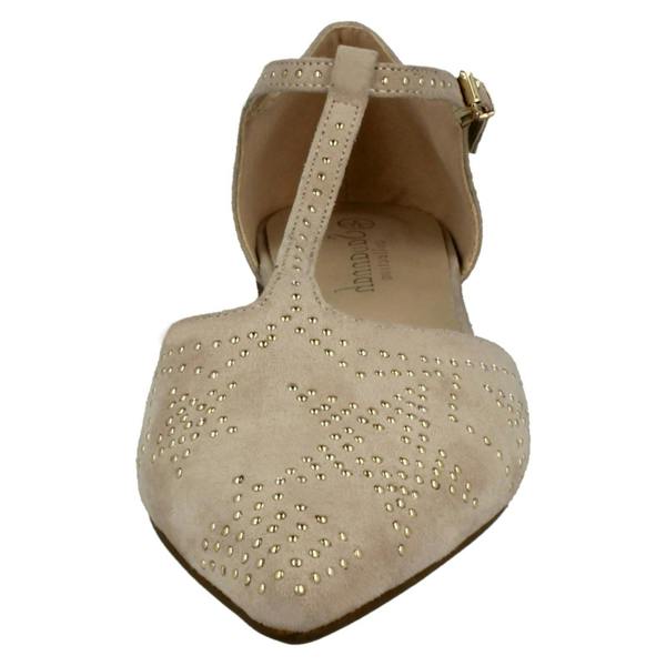 Savannah Ladies Savannah Flat T-Bar Buckle Strap Pointed Shoes