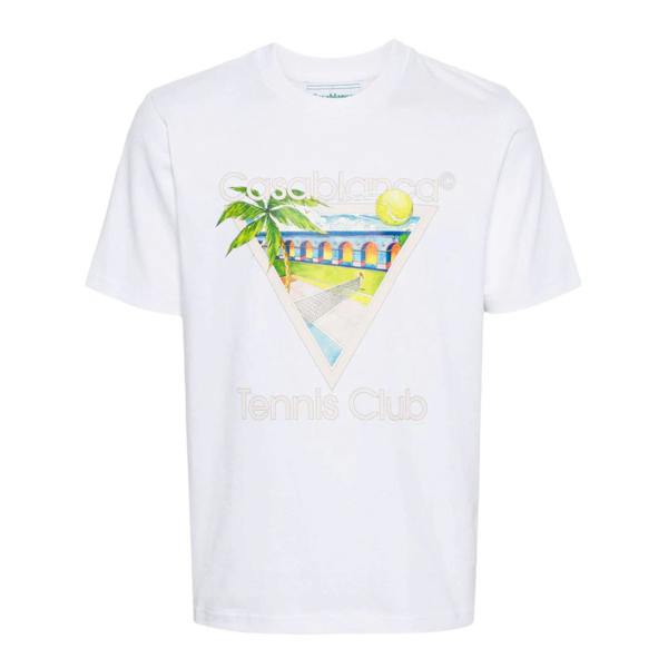 Casablanca Tennis Club Icon Printed Style Icon Tennis Club Icon Printed T-Shirt in White T-Shirt   in  White
