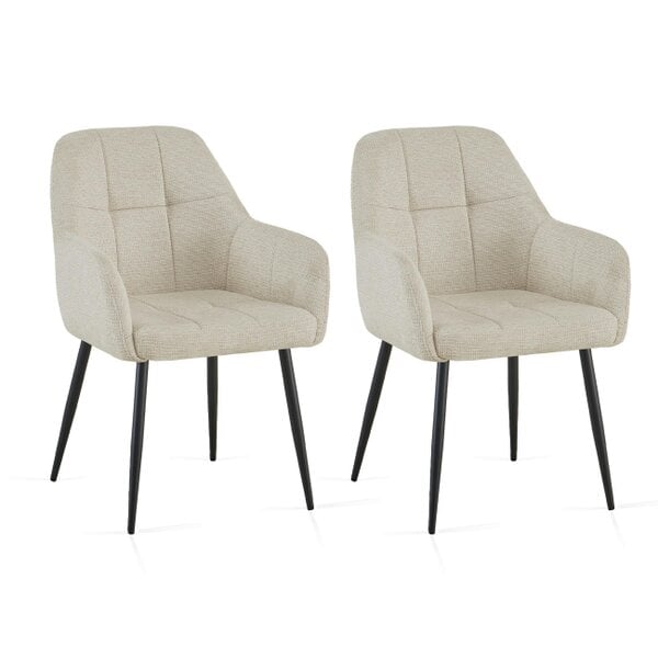 SONARA Modern Dining Chairs Set of 2 with Plush Chenille Upholstery, Ergonomic Curved Back