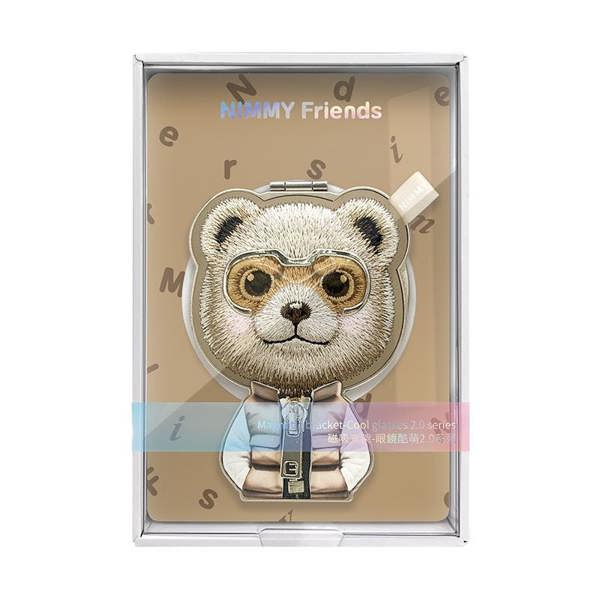 Nimmy Friends Nimmy Cool & Cute 2.0 Brown Bear Embroidery Magnetic Stand with MagSafe Brown - N-KM-BSZJ-11-B