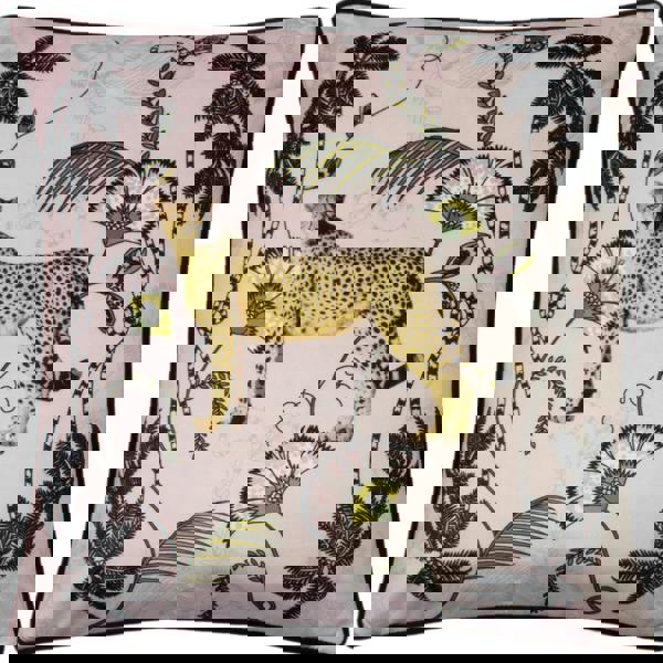 Paoletti Tropica Cheetah Cushion Cover - Blush/Green/Gold