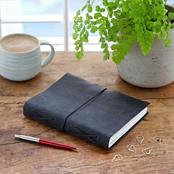 Paper High Buffalo Leather Journal with Elastic Tie