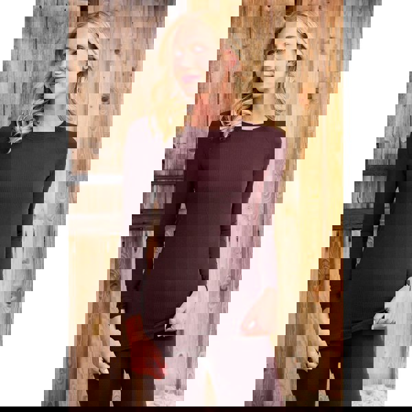 Mountain Warehouse Womens Carmel Ribbed Seamless Thermal Top - Brown