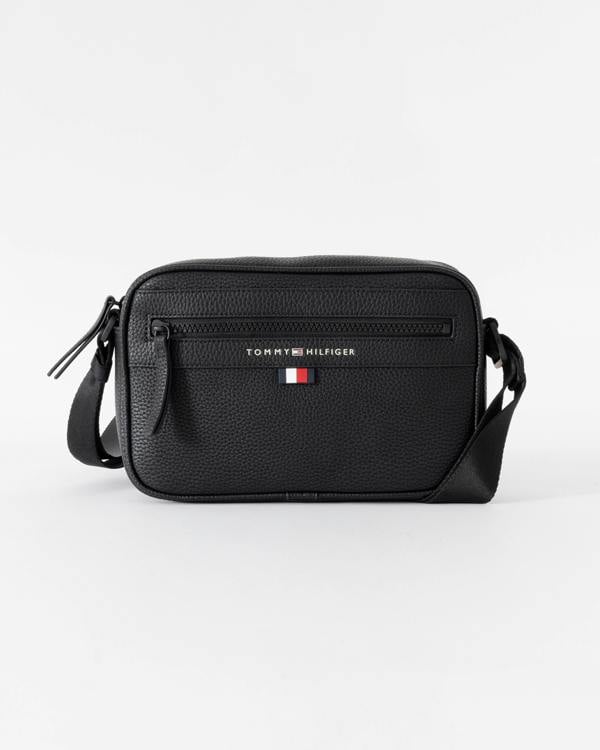 Tommy Hilfiger Essential PU Metal Logo Mens Reporter Bag - Black
