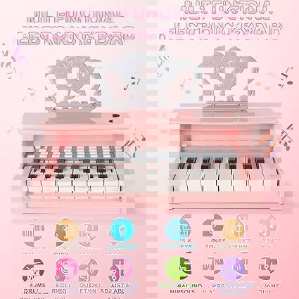 deAO Toys Piano Toy 25 Keys Music Toy Instruments with Microphone Piano Keyboard Toy for Kids Kids Piano Toys