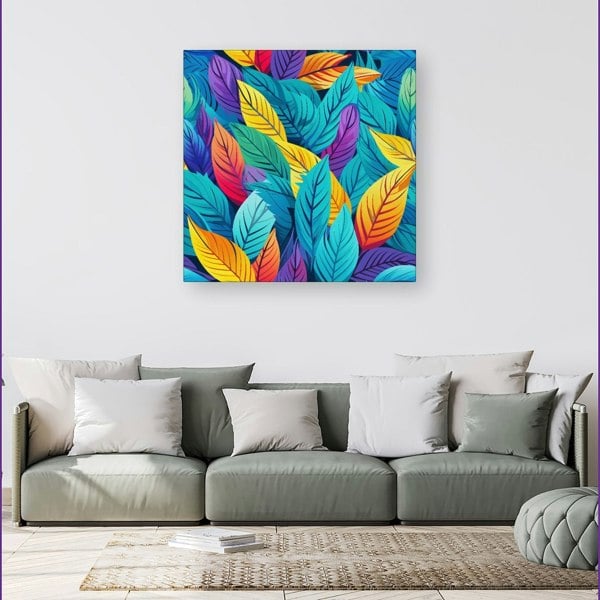 Warren Reed Bright Colourful Leaves Canvas