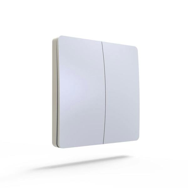 ENER-J's 2 Gang Wireless Switch White + 2 ways, 5A*2 600W RF Receiver for Non Dimmable Switch