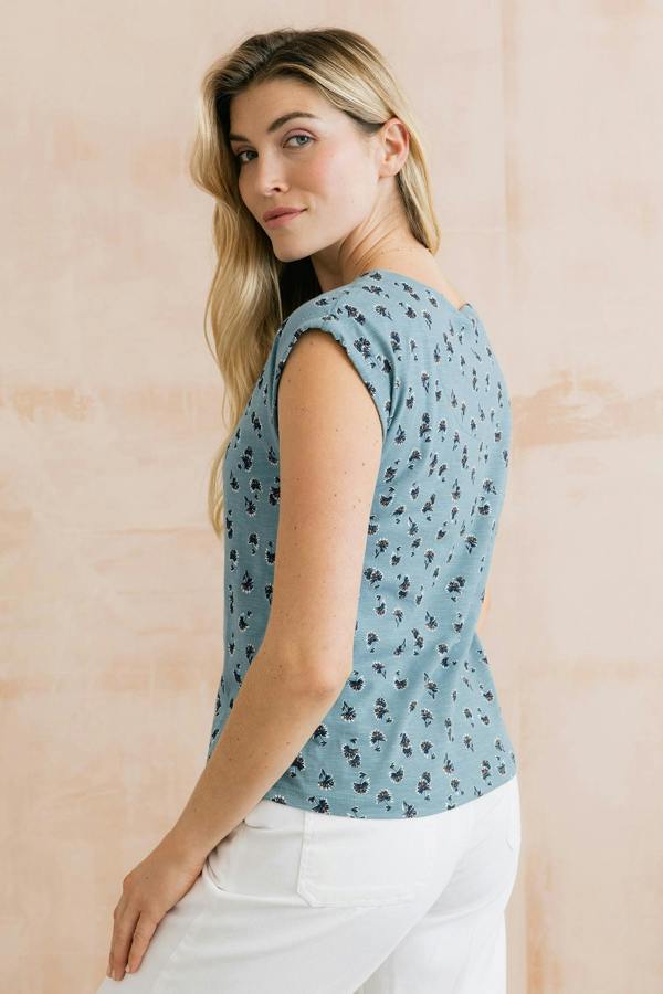Lily & Me Sway Organic Cotton Jersey T-Shirt Verbena Ocean
