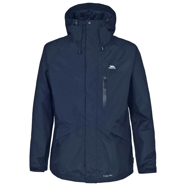 Trespass Men's Corvo Hooded Full Zip Waterproof Jacket/Coat - Navy