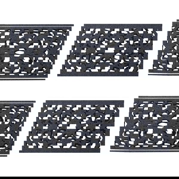 Nicoman Victorian Style Eco-Friendly Rubber Step Mat - Grey - Indoor Outdoor