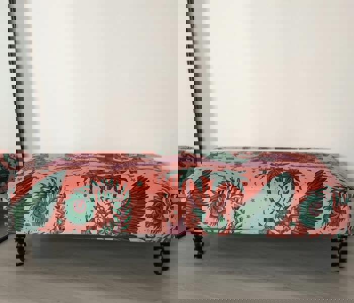 Made to measure available | contact us | Lynx Printed multicolour Fabric Footstool - ISTOOLS