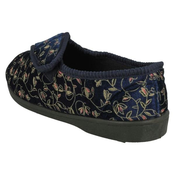 Spot On Ladies Spot On Floral Detailed Washable Slippers LVSN
