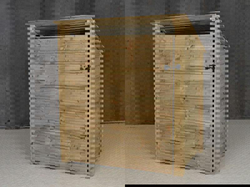 Arbor Garden Solutions Wooden Log Store (Roof Sloping Back) with Door W-119cm, H-126cm Or 180cm, D-88cm