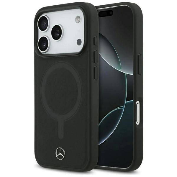 Mercedes Plain Smooth Leather Case with MagSafe for iPhone 17 Air 6.5" Black - MEHMP17M23RCMK