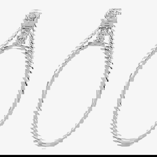 T. H. Baker 9ct White Gold 0.50ct Diamond Bridge Accent Solitaire Ring TH011885R