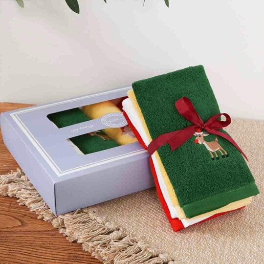 Obasyhig Christmas Embroidered Towel Gift Set