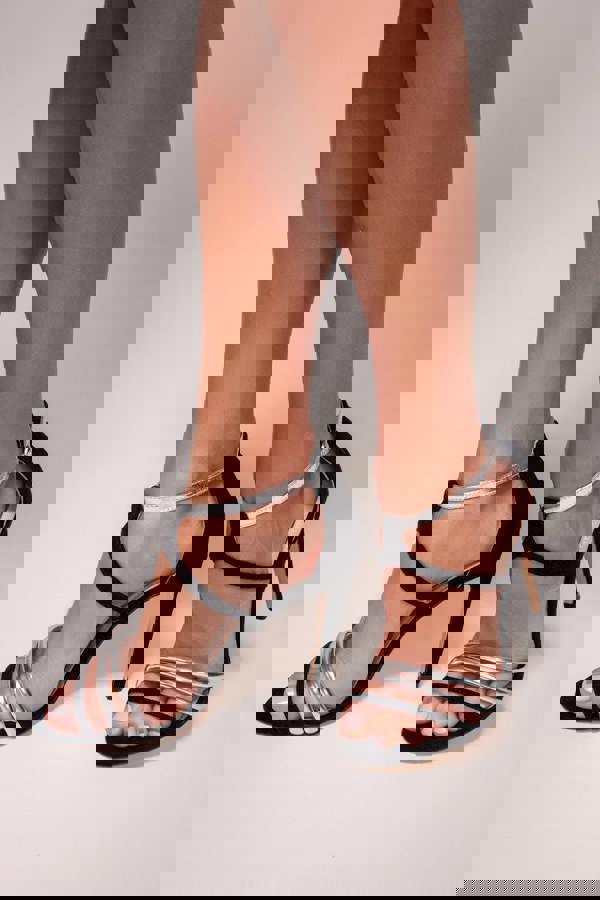 Strappy High Heeled Sandals - Black SH08