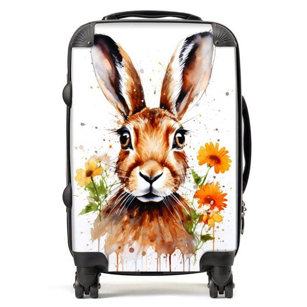 Warren Reed Watercolour Hare and Daisies Suitcase