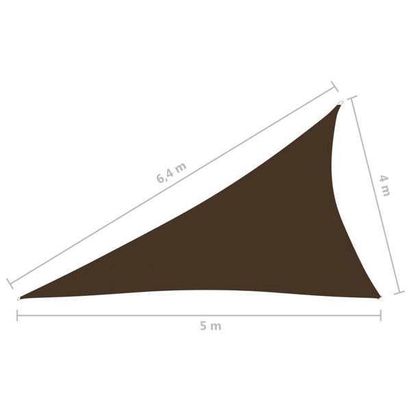 Berkfield Sunshade Sail Oxford Fabric Triangular 4x5x6.4 m Brown