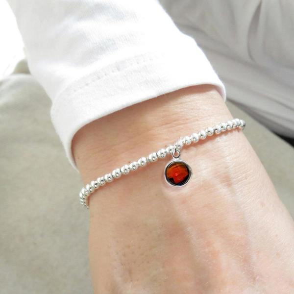 Aye Do Gifts Birthstone Silver Beaded Bracelet Birthday Gift