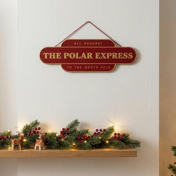 Garden Greatness The Polar Express Festive Hanging Sign