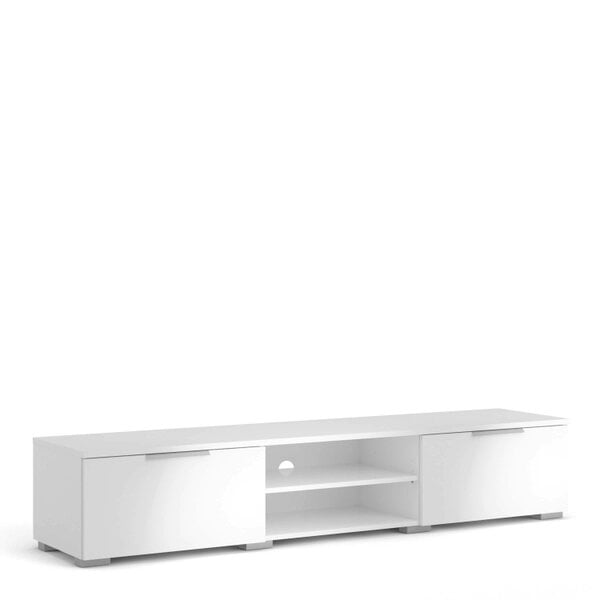 Wyld Haus Amberfield High Gloss White TV Unit 2 Drawers 2 Shelf