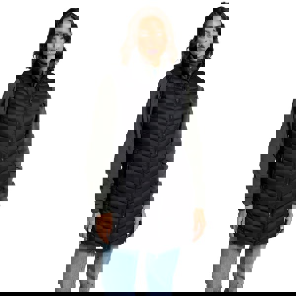 Animal Womens Padded Longline Gilet - Jet Black