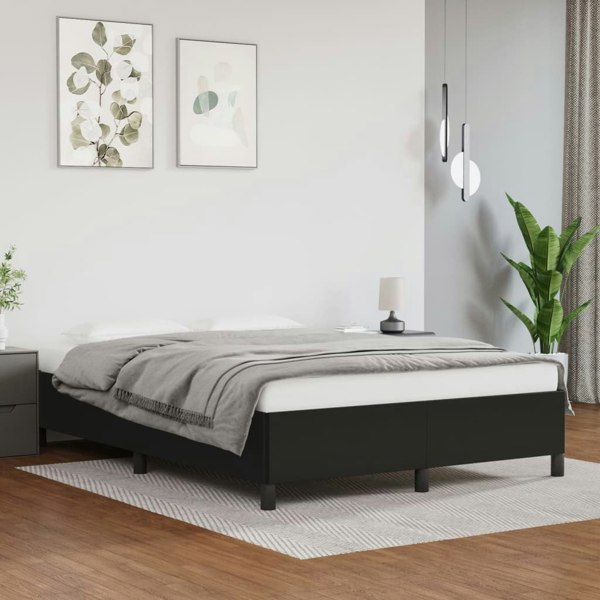 Berkfield Bed Frame Black 135x190 cm 4FT6 Double Faux Leather