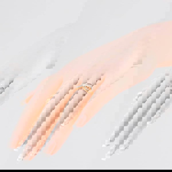 T. H. Baker 9ct Yellow Gold 0.10ct Brilliant Cut Diamond Bow Ring THR39179-10 (YG)