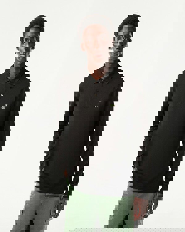 Lacoste Original L.12.12 Mens Long Sleeve Cotton Polo Shirt - Black 031