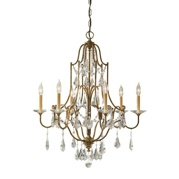 6 Bulb Chandelier Hanging Pendant LIght Oxidized Bronze LED E14 60W Bulb Loops