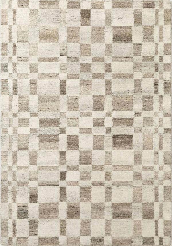 Vikosa Boho Wool Rug Structa Natural Brown Cream abstract design, heating underfoot rug.