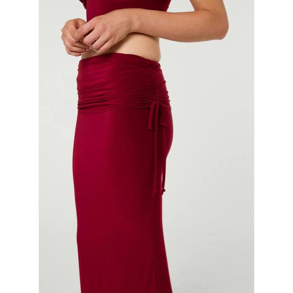 Pink Vanilla Ruched Side Maxi Skirt
