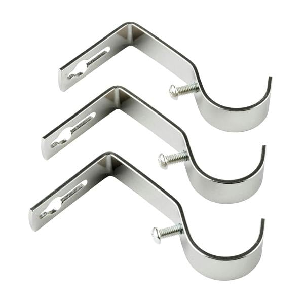 A.Unique Home Beaded Ball Extendable Curtain Pole (25/28mm) (Brushed Steel,120cm - 220cm)