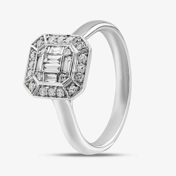 T. H. Baker Platinum 0.37ct Diamond Multi-Cut Cluster Ring 30329PLT N